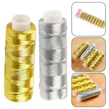 Fil de broderie argent et or