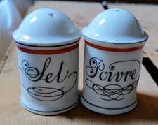 Sel Poivre Bistrot Porcelaine d'Auteuil Salière Poivrière
