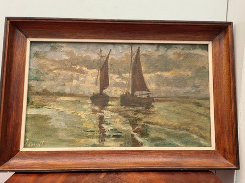 Tableau ancien huile pays - tableau,