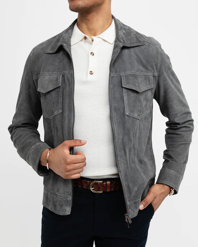 Veste agneau gris suède - veste,