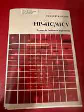 HP 41C manuel de l'utilisateur avancé Pac manual pour calculatrice HP-41C/CVCX