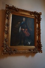 Grande tableau huile sur toile 95x75cm avec cadre doré, d un chateau