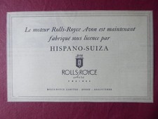 10/1954 PUB ROLLS-ROYCE AVON AERO ENGINE MOTEUR HISPANO-SUIZA FRENCH AD
