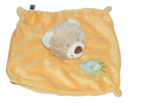 Doudou plat ours orange - ,