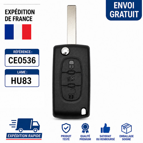 Coque clé citroën c4 - clé,