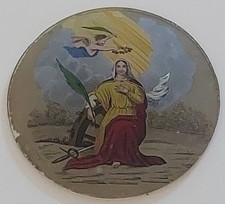 Fixé sous verre Sainte Marie Ange XIX ème siècle