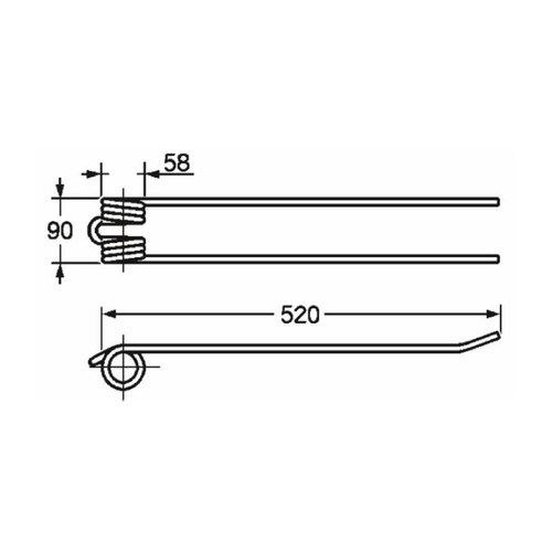 Dent faneuse adaptable - faneuse,