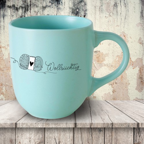 Grès tasse pastelle bleu - pastelle, avec