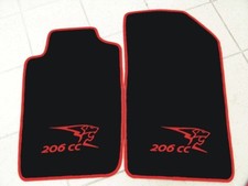 Tapis de sol en moquette pour Peugeot 206 CC  noir/rouge