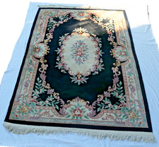 Beau et grand tapis de laine style Aubusson 260 x 170 cm vintage