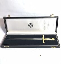 Rare COUPE PAPIER EN Forme D’épée Médiévale En Écrin