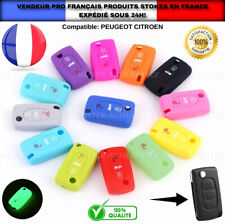 ETUI HOUSSE PROTECTION CLÉ TELECOMMANDE ★PEUGEOT/CITROEN 3 BOUTONS✅TEXTURE DOUCE