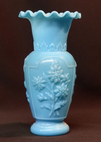 1900 vase pot opaline bleu - a,