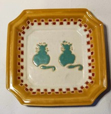 Plat assiette aux chats vintage en céramique