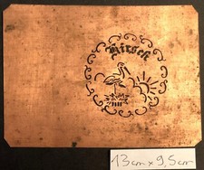 Pochoir ancien KIRSCH avec une cigogne - pour gâteaux et pâtisseries - en laiton