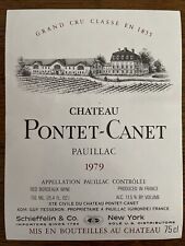 Étiquette Château Pontet Canet 1979 - 75 cl - Export