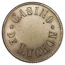 France - jeton de jeu - Casino de Luchon - machine à sous - SPL - maillechort 