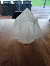 Lustre ancien globe obus tulipe verre art deco lampe skyscraper building 1930