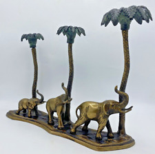 Large antique french bronze candlestick early 1900's elephants