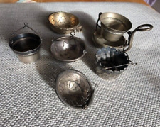 lot 6 passoires à thé  - 2 en argent + 4 métal argenté