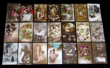 FANTAISIE PORTE-BONHEUR TREFLE LANGAGE VOEUX FEMME ENFANT HOMME LOT 21 CPA A87