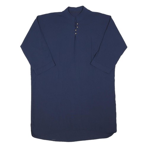 Robe chemisier bleu unie col - unie,