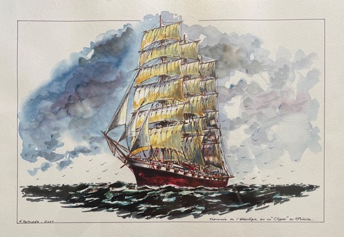 Clipper trois mâts dans