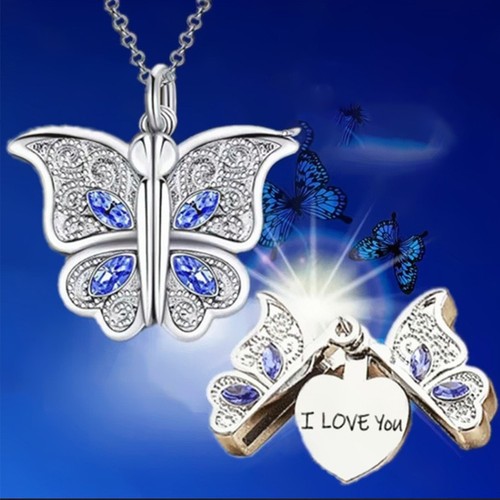 Collier breloque papillon avec