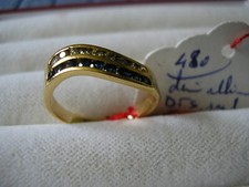 N°480 DEMIE ALLIANCE DAME OR JAUNE 18 CARATS POINCONNEE..DIAMANTS ET SAPHIRS..24