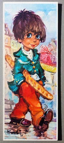 Poulbot sur bois moulin rouge - bois,