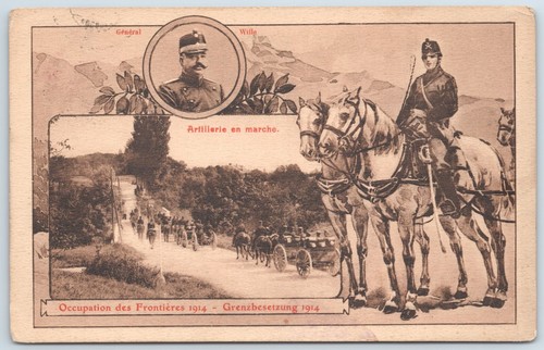 Wwi swiss patriotic postcard - wwi,