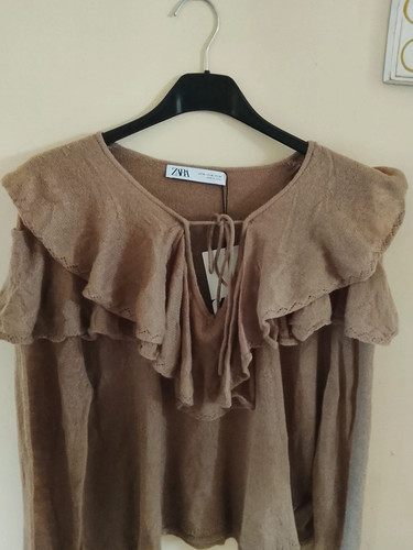 Pull laine taupe - , à
