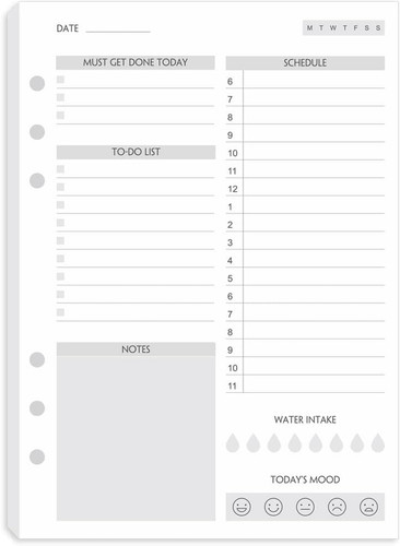 List refill paper 100 - a5, do