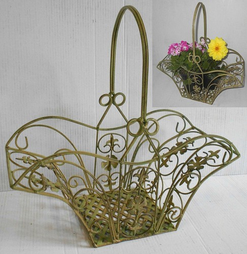 Panier fleurs fer forgé - panier,