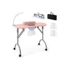 Table de Manucure Pliante avec Collecteur de Poussière Électrique Bureau d’Esth