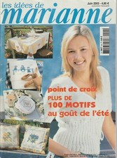 Les idées de Marianne N°90 Juin 2003 point de croix , tricot été