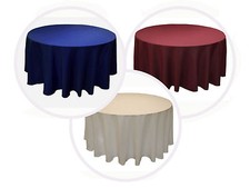 10 Rond 132 " Pouce Polyester Nappe Mariage Party 25 Couleurs 1.8m Table USA