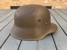 Casque Mod 18 allemand ALL WW1 - grande taille 66 - peinture d'origine Original