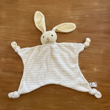 doudou plat lapin jaune rayé