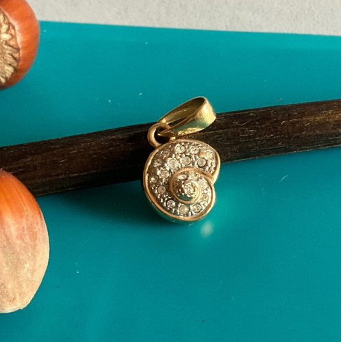 Pendentif escargot doré pour - pendentif,