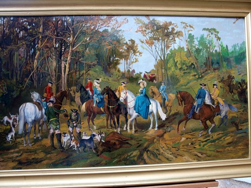 Scène chasse courre - scène, à