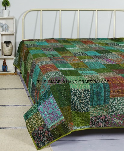 Couverture kantha soie sari - soie,