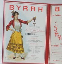 ✅ Ancien porte menu BYRRH rouge. Très bon état. pub alcool bistro restaurant