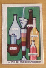 1953  #  142  EQUILIBRE DES LIQUIDES SUPERPOSES   CHOCOLAT  COOP IMAGE ORIGINALE