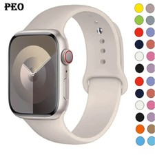 Bracelet sport en silicone pour Apple Watch, 44mm, 45mm, 40mm, 41mm, 42-38mm.