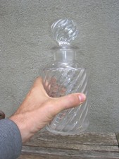 grand flacon service de toilette en cristal de baccarat modele tors bambou 24cm