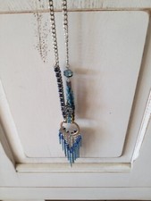 COLLIER SAUTOIR PIERRES BLEUES