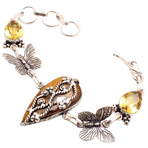 Tigre eye gemme plaqué argent - plaqué,