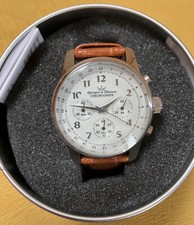 montre homme younger bresson chronograph cadran 3 compteurs bracelet cuir marron