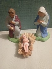 Ancien  santon Devineau Crèche Joseph Marie Jésus  7 cm Noêl